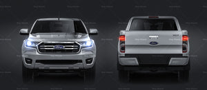 Ford Ranger DoubleCab XLT 2018 glossy finish - all sides Car Mockup Template.psd