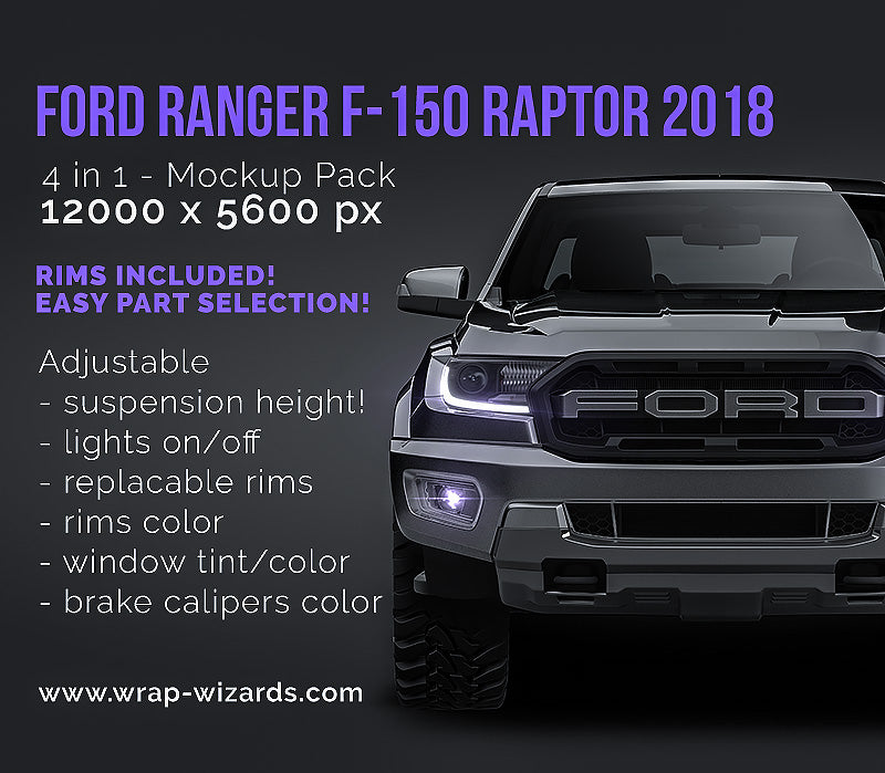 Ford Ranger F-150 Raptor 2018 - Truck/Pick-up Mockup