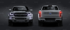 Ford Ranger F-150 Raptor 2018 glossy finish - all sides Car Mockup Template.psd