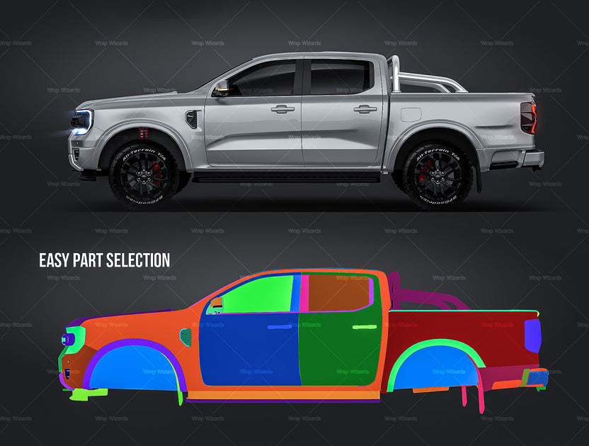 Ford Ranger Sport Double Cab 2023 - Truck/Pick-up Mockup – Wrap-Wizards ...