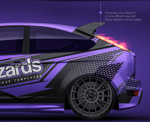 Ford Focus RS 2009 glossy finish - all sides Car Mockup Template.psd