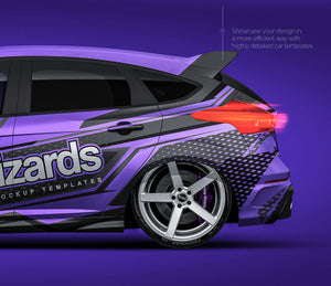 Ford Focus RS 2016 glossy finish - all sides Car Mockup Template.psd