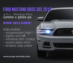 Ford Mustang BOSS 302 2013 glossy finish - all sides Car Mockup Template.psd