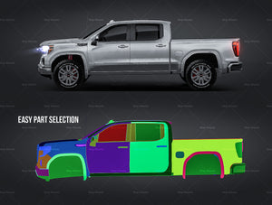 GMC Sierra Elevation 1500 glossy finish - all sides Car Mockup Template.psd