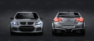 HSV Generation F VF Clubsport R8 2014 with GTS rear wing glossy finish - all sides Car Mockup Template.psd