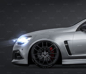HSV Generation F VF Clubsport R8 2014 with GTS rear wing glossy finish - all sides Car Mockup Template.psd
