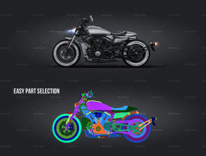 Harley-Davidson Sportster S 2022 glossy finish - all sides Car Mockup Template.psd