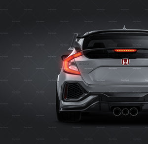 Honda Civic Type R 2018 satin matt finish - all sides Car Mockup Template.psd