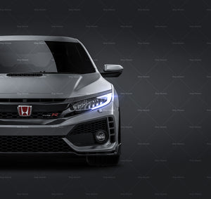 Honda Civic Type R 2018 satin matt finish - all sides Car Mockup Template.psd