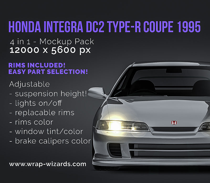 Honda Integra DC2 Type-R coupe 1995 - Car Mockup