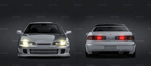 Honda Integra DC2 Type-R coupe 1995 glossy finish - all sides Car Mockup Template.psd
