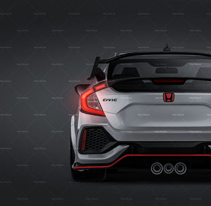 Honda Type-R 2019 glossy finish - all sides Car Mockup Template.psd