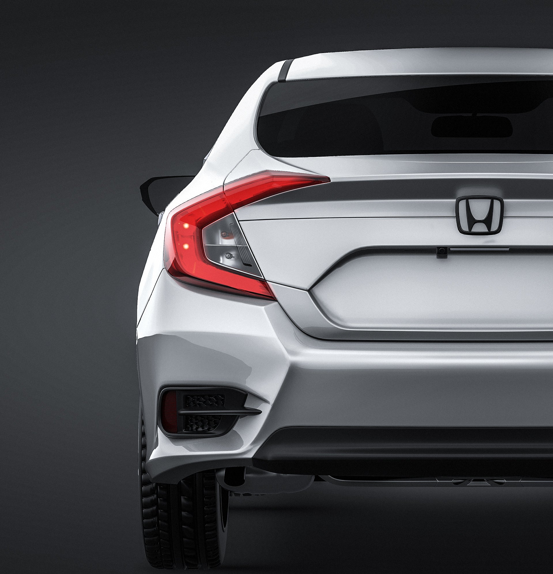 Honda Civic Sedan LX 2016 glossy finish - all sides Car Mockup Template.psd