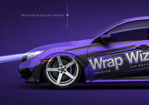 Honda Civic Sedan LX 2016 glossy finish - all sides Car Mockup Template.psd