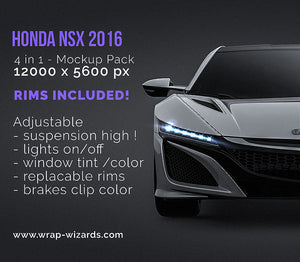 Honda NSX 2016 glossy finish - all sides Car Mockup Template.psd