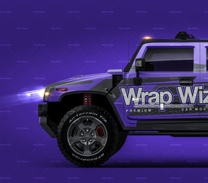 Hummer H2 SUT 2011 Pickup satin matt finish - all sides Car Mockup Template.psd