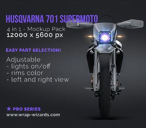 Husqvarna 701 Supermoto satin matt finish - all sides Motorcycle Mockup Template.psd