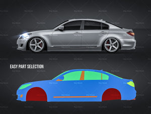 Hyundai Genesis 2009 Sedan satin matt finish - all sides car mockup template.psd