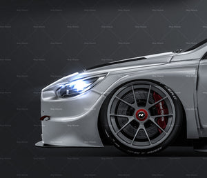 Hyundai I30N TCR satin matt finish - all sides Car Mockup Template.psd