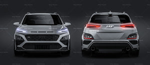 Hyundai Kona N 2021 glossy finish - all sides Car Mockup Template.psd