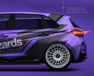 Hyundai I30 N-Line 2019 glossy finish - all sides Car Mockup Template.psd