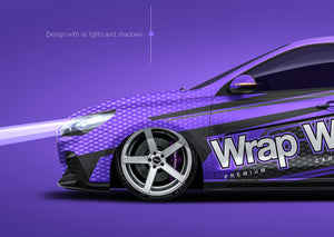 Hyundai I30 N-Line Fastback 2019 glossy finish - all sides Car Mockup Template.psd