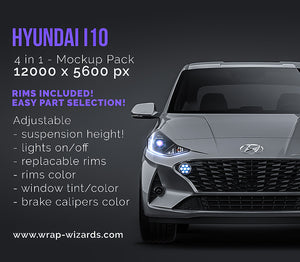 Hyundai i10 glossy finish - all sides Car Mockup Template.psd