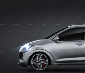 Hyundai i10 glossy finish - all sides Car Mockup Template.psd