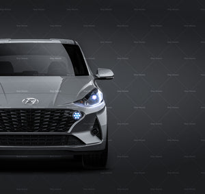 Hyundai i10 glossy finish - all sides Car Mockup Template.psd