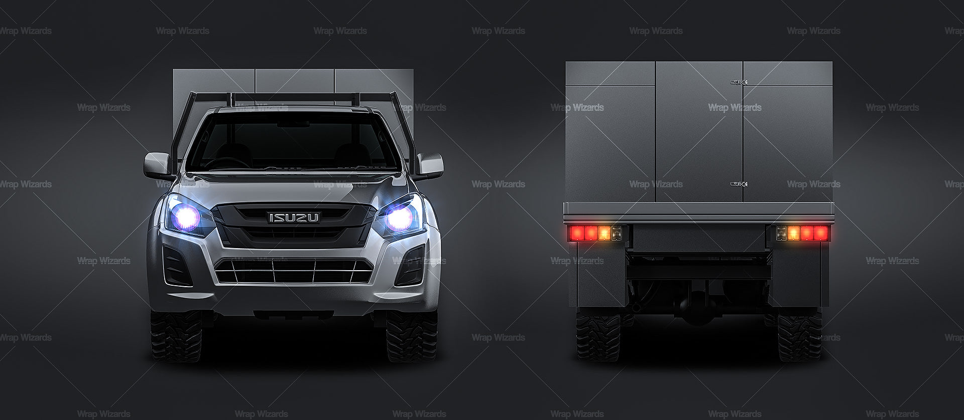 Isuzu D-Max Single Cab Alloy Tray SX with UTE toolboxes - Truck/Pick-up Mockup