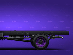 Isuzu NPS 300 chassis truck glossy finish - all sides Car Mockup Template.psd