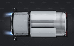 Isuzu NPS 300 truck with alloy tray and toolboxes glossy finish - all sides Car Mockup Template.psd