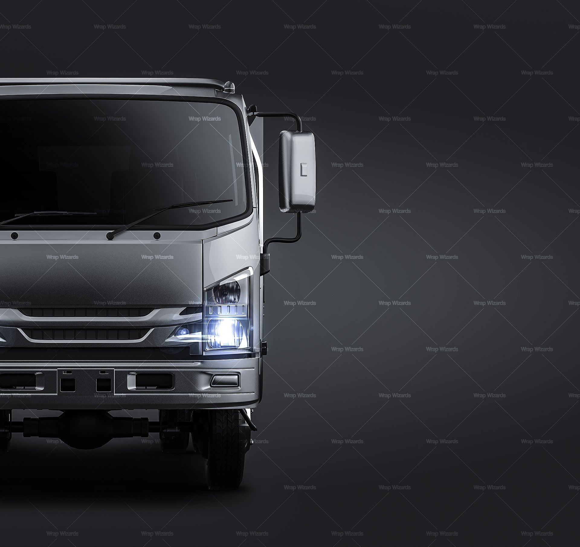 Isuzu NPS 300 truck with alloy tray and toolboxes glossy finish - all sides Car Mockup Template.psd