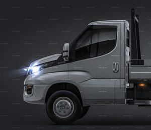 Iveco Daily Chassis Cab Pickup 2015 satin matt finish - all sides Car Mockup Template.psd