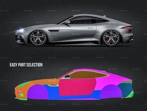 Jaguar F-Type R Coupe 2018 glossy finish - all sides Car Mockup Template.psd