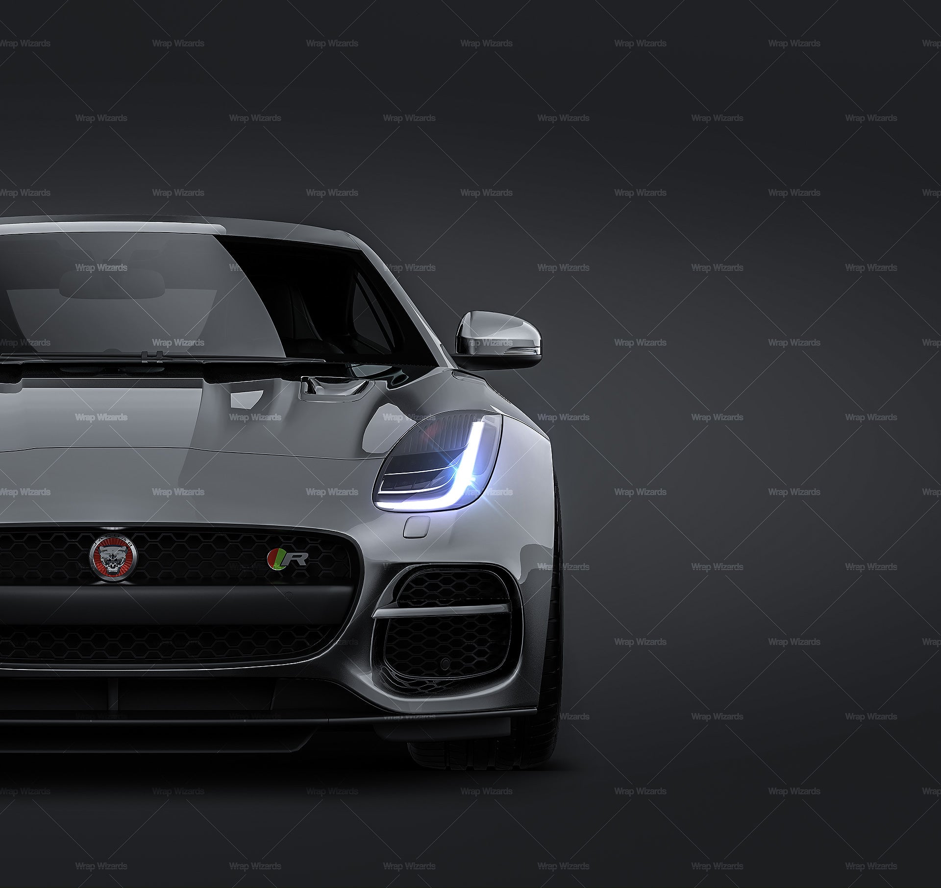Jaguar F-Type R Coupe 2018 glossy finish - all sides Car Mockup Template.psd