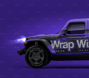 Jeep Gladiator MK2 Rubicon 2020 satin matt finish - all sides Car Mockup Template.psd