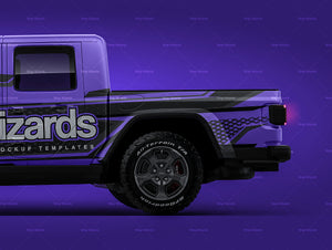Jeep Gladiator MK2 Rubicon 2020 satin matt finish - all sides Car Mockup Template.psd