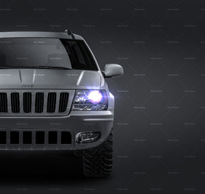 Jeep Grand Cherokee 1999-2005 satin matt finish - all sides Car Mockup Template.psd