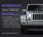 Jeep Wrangler 2012 glossy finish - all sides Car Mockup Template.psd