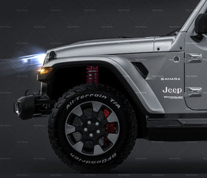 Jeep Wrangler Sahara Unlimited 2018 satin matt finish - all sides Car Mockup Template.psd