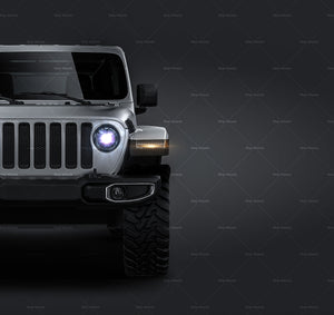 Jeep Wrangler Sahara Unlimited 2018 satin matt finish - all sides Car Mockup Template.psd