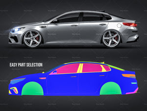 Kia Optima 2019 glossy finish - all sides Car Mockup Template.psd