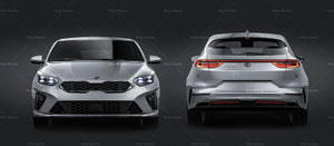 Kia Proceed 2019 glossy finish - all sides Car Mockup Template.psd