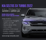 Kia Seltos SX Turbo 2022 glossy finish - all sides Car Mockup Template.psd