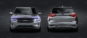 Kia Seltos SX Turbo 2022 glossy finish - all sides Car Mockup Template.psd