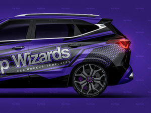 Kia Seltos SX Turbo 2022 glossy finish - all sides Car Mockup Template.psd