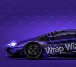 Lamborghini Aventador LP700-4 Roadster glossy finish - all sides Car Mockup Template.psd