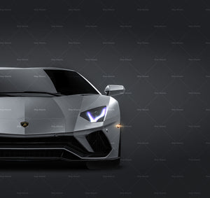 Lamborghini Aventador S 2018 LP740-4 satin matt finish - all sides Car Mockup Template.psd