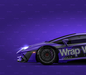 Lamborghini Aventador S 2018 LP740-4 satin matt finish - all sides Car Mockup Template.psd